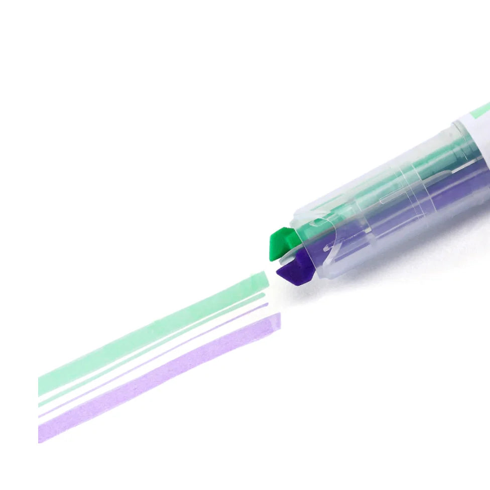 KOKUYO Mark+ Dual Color Highlighter: 2-in-1 Double Pen for Aesthetic Note-Taking