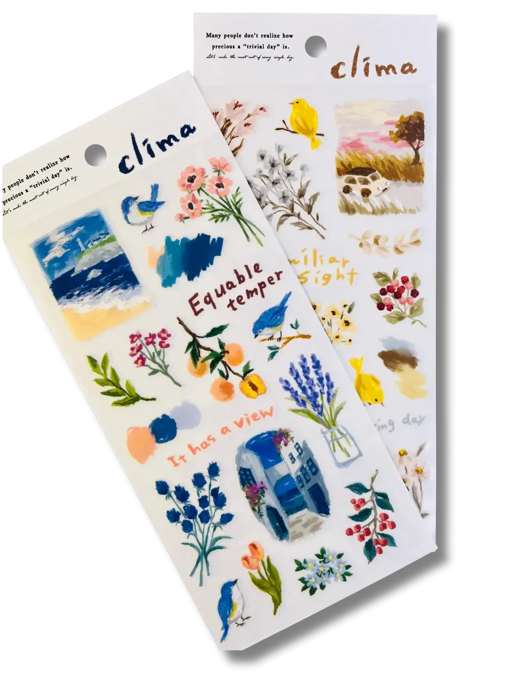 Mind Wave Clima Aesthetic Stickers: Layered Tracing Paper & PET Decals - Made in Japan