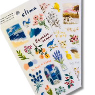 Mind Wave Clima Aesthetic Stickers: Layered Tracing Paper & PET Decals - Made in Japan