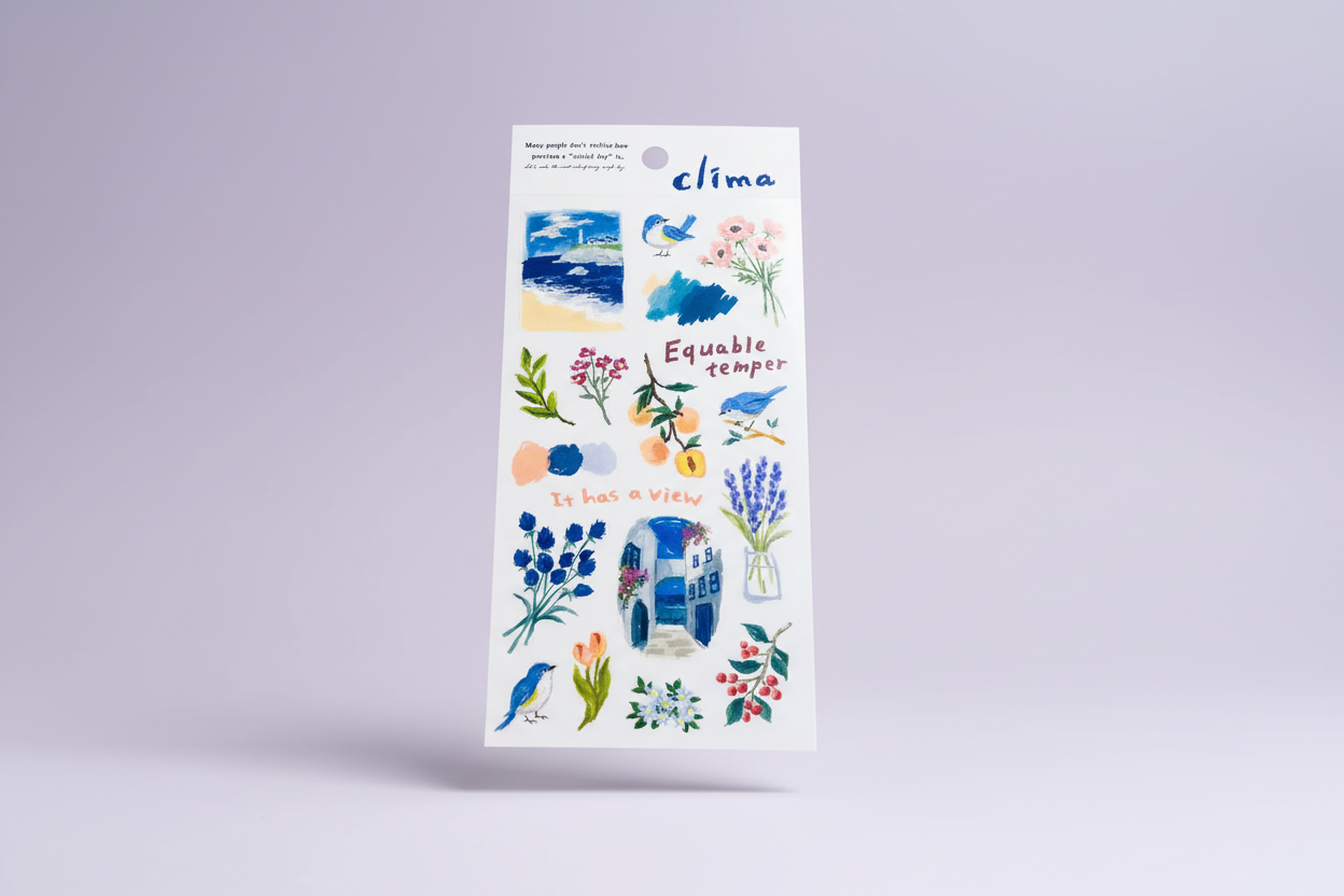 Mind Wave Clima Aesthetic Stickers: Layered Tracing Paper & PET Decals - Made in Japan