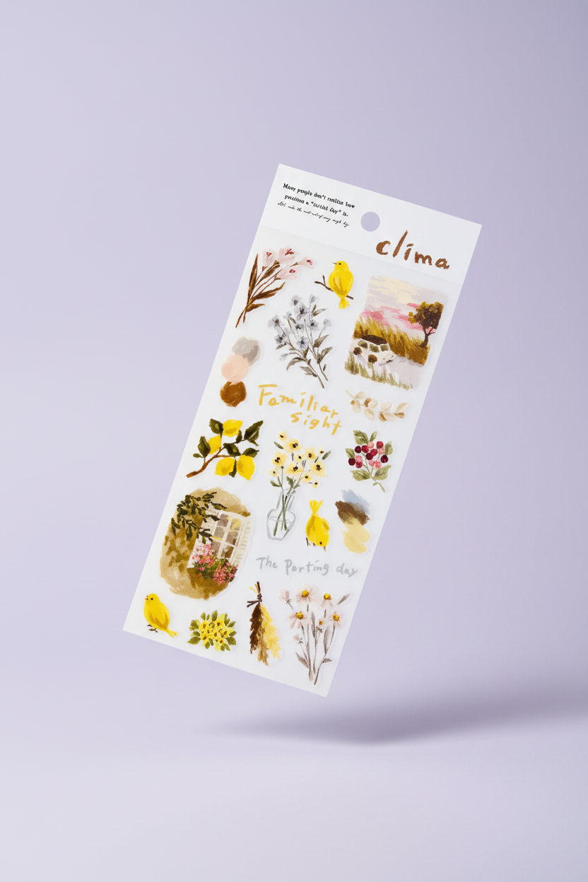 Mind Wave Clima Aesthetic Stickers: Layered Tracing Paper & PET Decals - Made in Japan