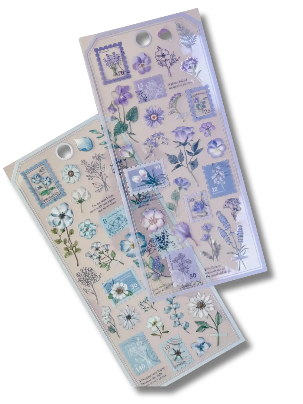 Hyacinth Oshibana Pressed Flower Stickers: Matte PET Transparent Botanical Decals