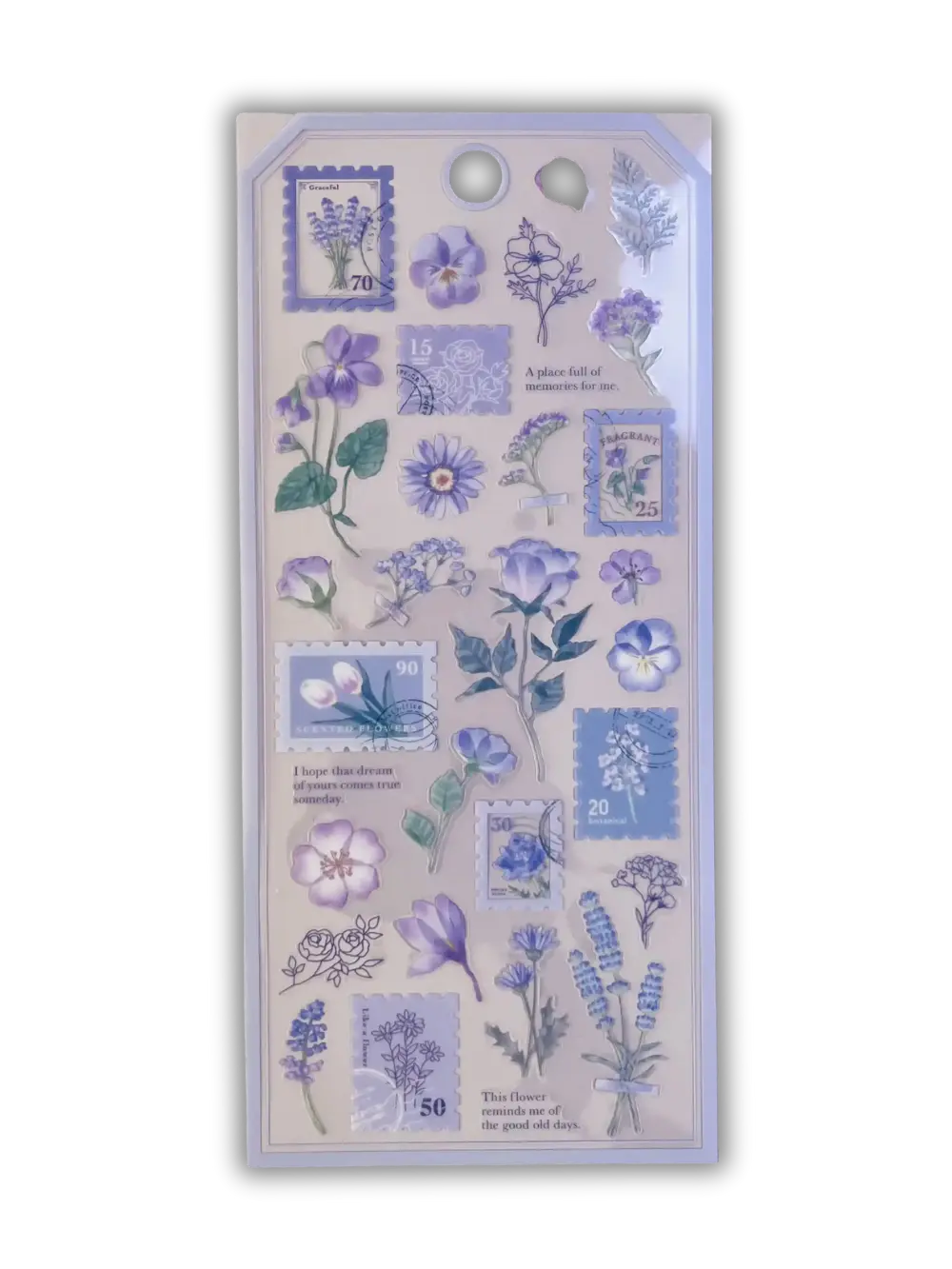 Hyacinth Oshibana Pressed Flower Stickers: Matte PET Transparent Botanical Decals