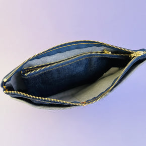 Luddite Okayama Denim Large Boat Pouch: Premium Travel & Stationery Organizer