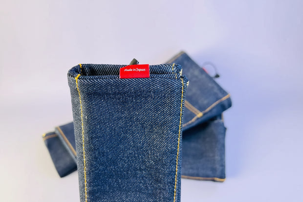LUDDITE Authentic Okayama Denim Foldable "Bendy" Pen Case - Protective 5-Slot Organizer
