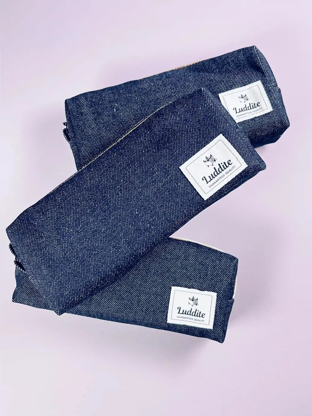 Luddite Okayama Denim Pen Case: Classic High-Capacity Pouch - 100% Japanese Indigo Denim