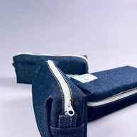 Luddite Okayama Denim Pen Case: Classic High-Capacity Pouch - 100% Japanese Indigo Denim