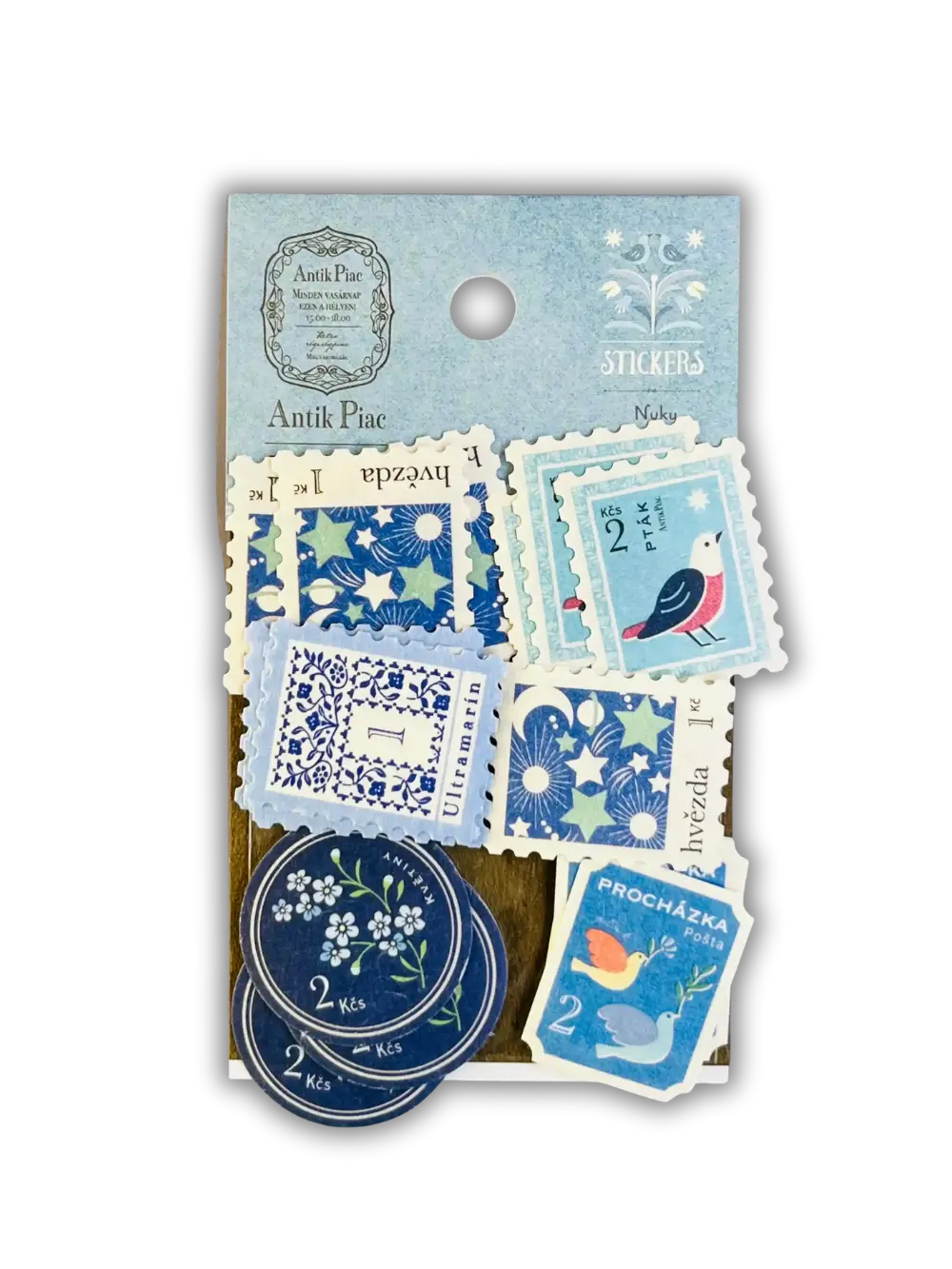 European Antique Market Stamp Stickers: 20-Pack Vintage Washi