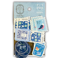 European Antique Market Stamp Stickers: 20-Pack Vintage Washi