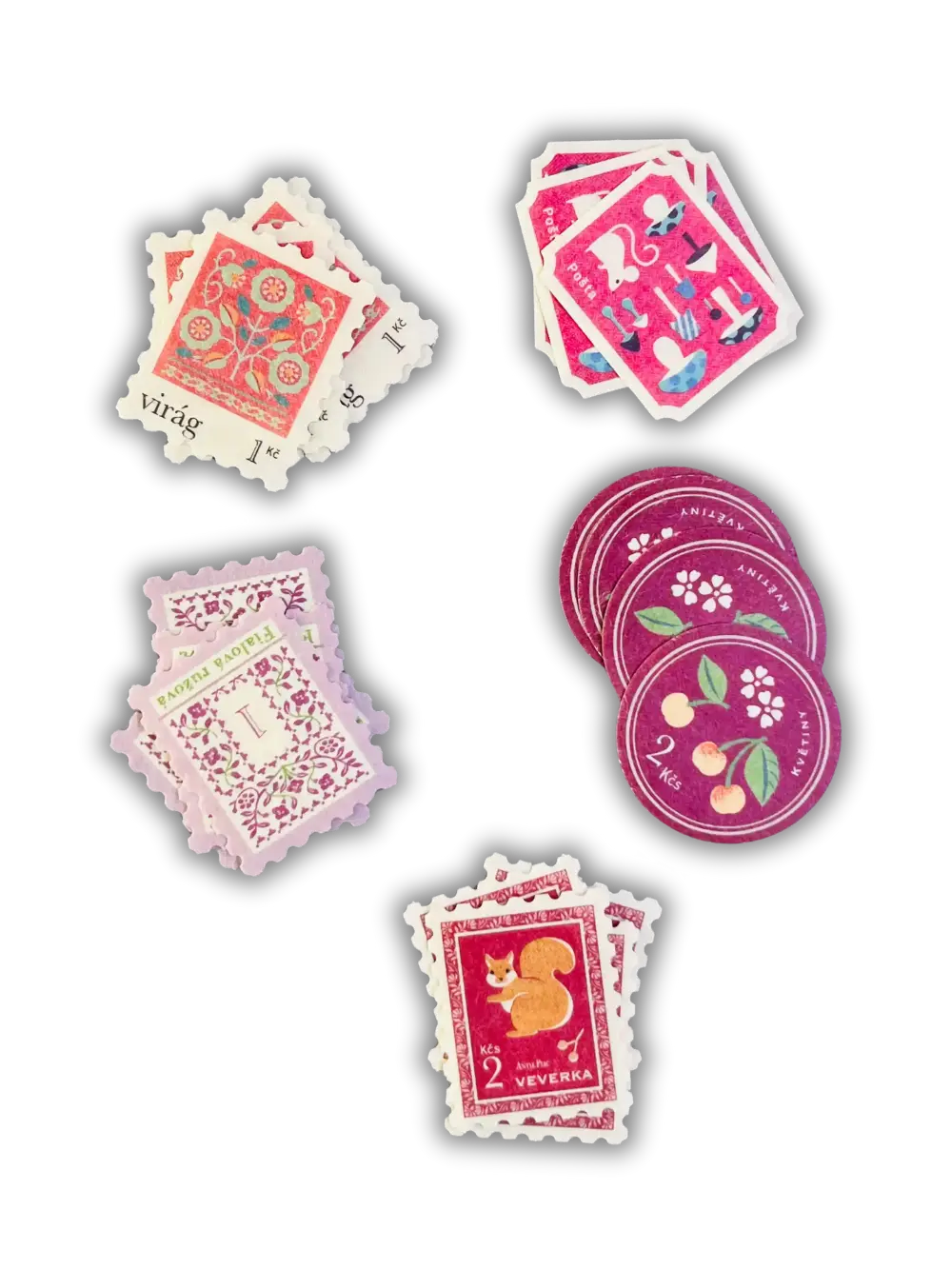 European Antique Market Stamp Stickers: 20-Pack Vintage Washi