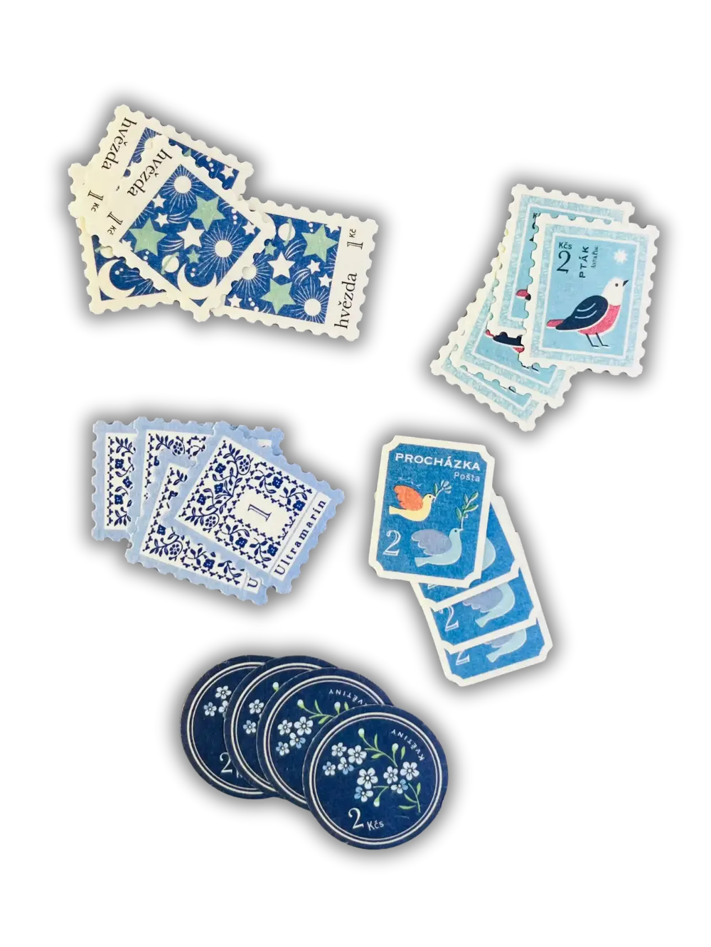 European Antique Market Stamp Stickers: 20-Pack Vintage Washi