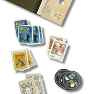 European Antique Market Stamp Stickers: 20-Pack Vintage Washi