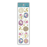 Christmas Rose & Rabbit Washi Stickers: Gold Foil Winter Sticker Sheet for Letters & Planners