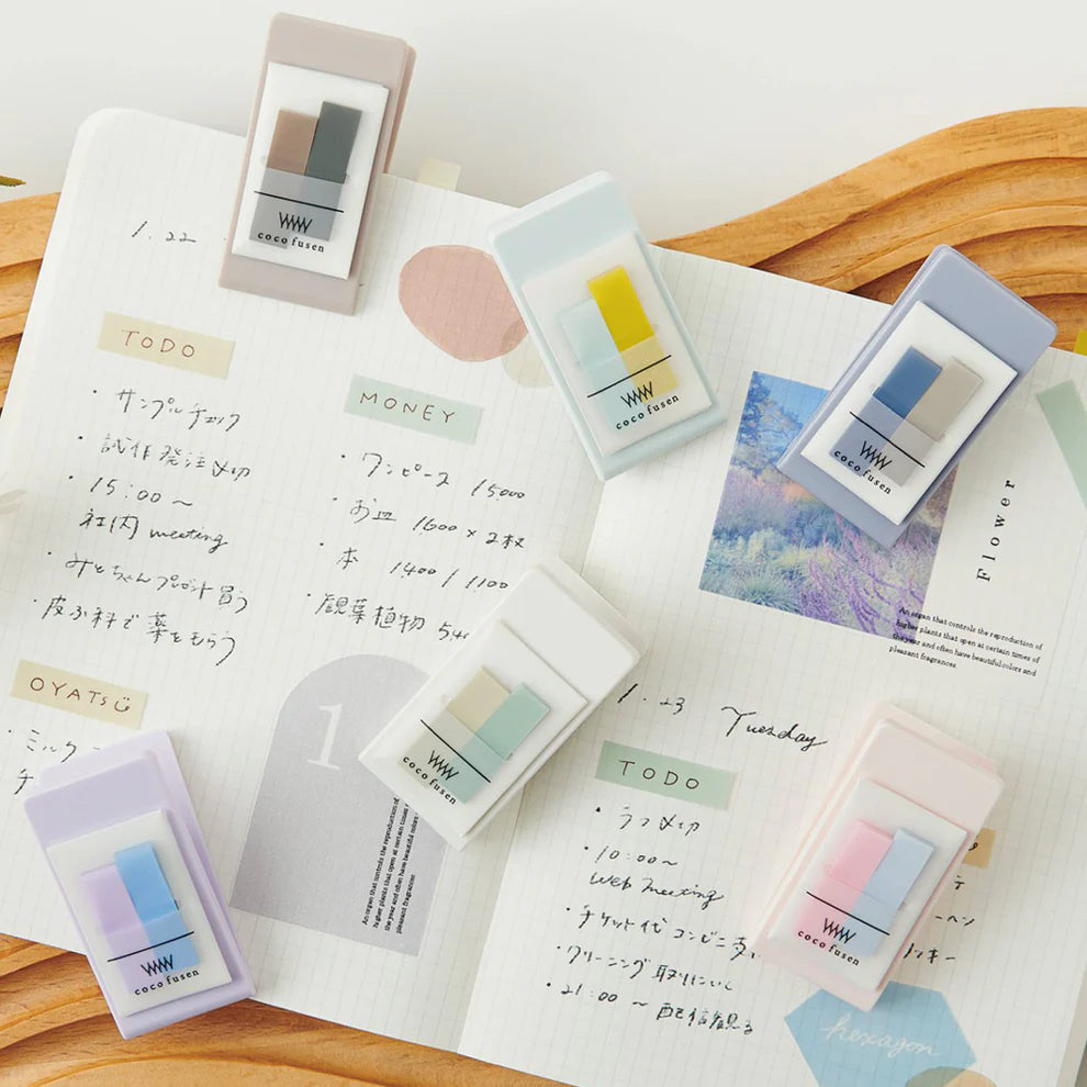 KANMIDO KOKOFUSEN Mini Clip Sticky Notes: Misty Purple Film Index (Portable Planner Clip)