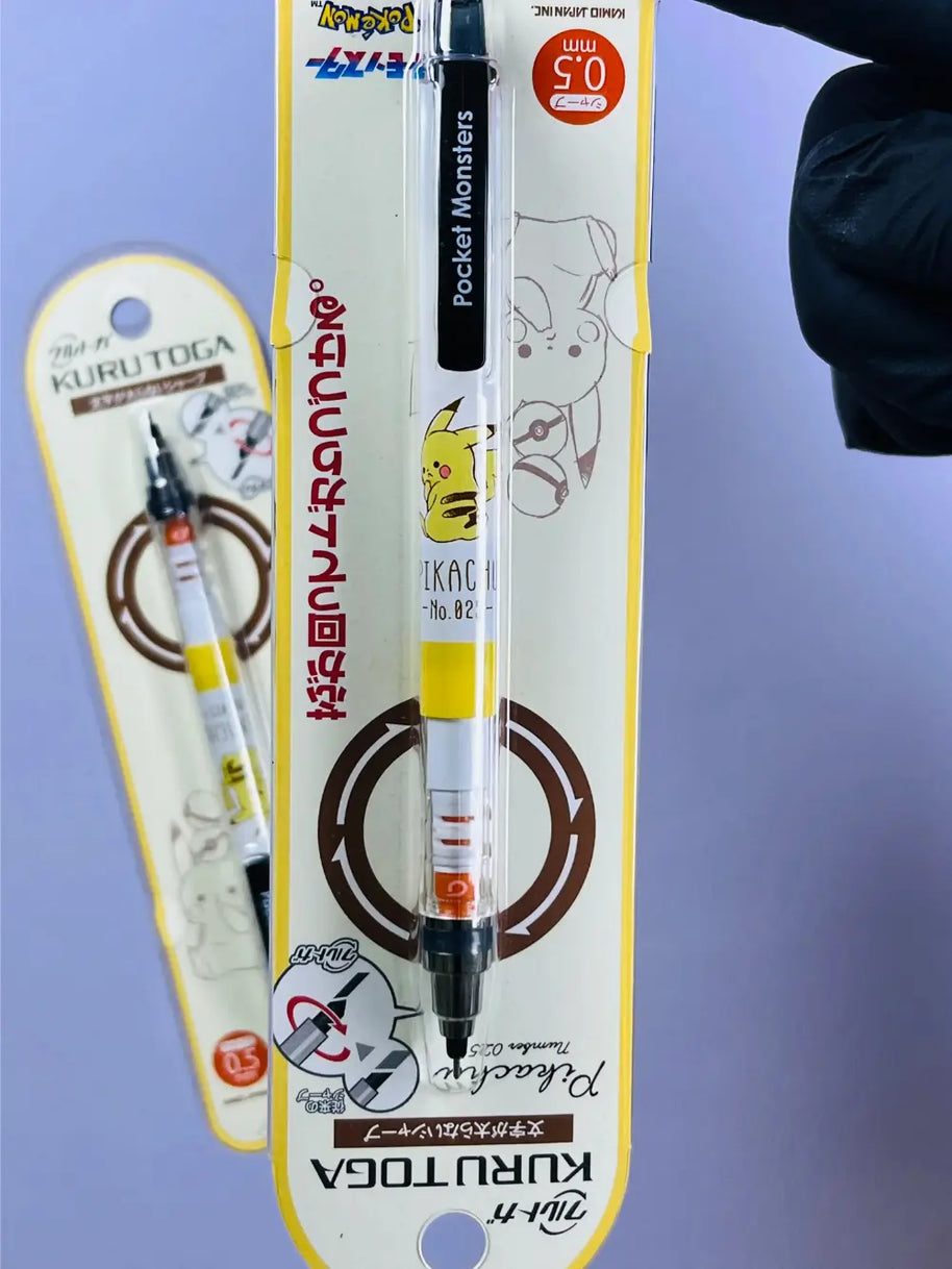 Pikachu Pokémon Kuru Toga Mechanical Pencil: 0.5mm Auto-Rotating Lead (Japanese Engineering)