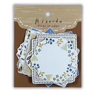 Mind Wave Ricordo Flake Stickers: 40-Pack Writable Vintage Memos - Made in Japan Matte Fine Paper