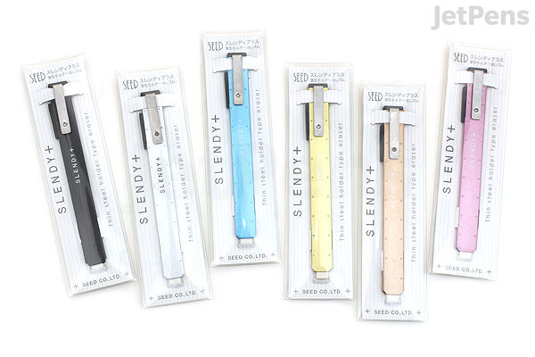 SEED SLENDY+ 2 Slim Eraser: Metal Body Precision Eraser for Planners & Pen Cases