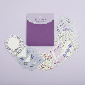 Mind Wave Ricordo Flake Stickers: 40-Pack Writable Vintage Memos - Made in Japan Matte Fine Paper