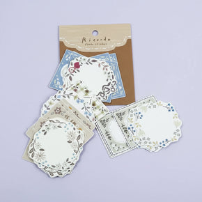 Mind Wave Ricordo Flake Stickers: 40-Pack Writable Vintage Memos - Made in Japan Matte Fine Paper