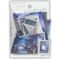 Mind Wave Landscape Flake Stickers: 40-Pack Writable Traveler's Letter Series - Made in Japan Fine Paper