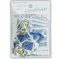 Mind Wave Landscape Flake Stickers: 40-Pack Writable Traveler's Letter Series - Made in Japan Fine Paper