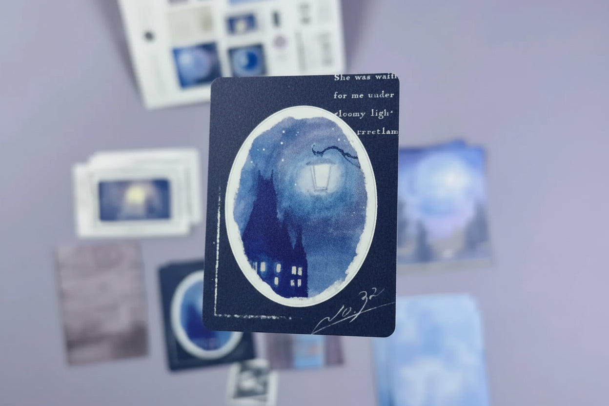 Mind Wave Landscape Flake Stickers: 40-Pack Writable Traveler's Letter Series - Made in Japan Fine Paper