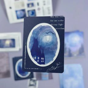 Mind Wave Landscape Flake Stickers: 40-Pack Writable Traveler's Letter Series - Made in Japan Fine Paper