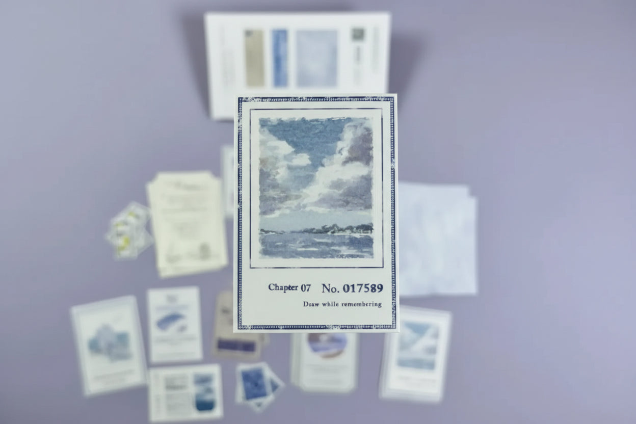Mind Wave Landscape Flake Stickers: 40-Pack Writable Traveler's Letter Series - Made in Japan Fine Paper