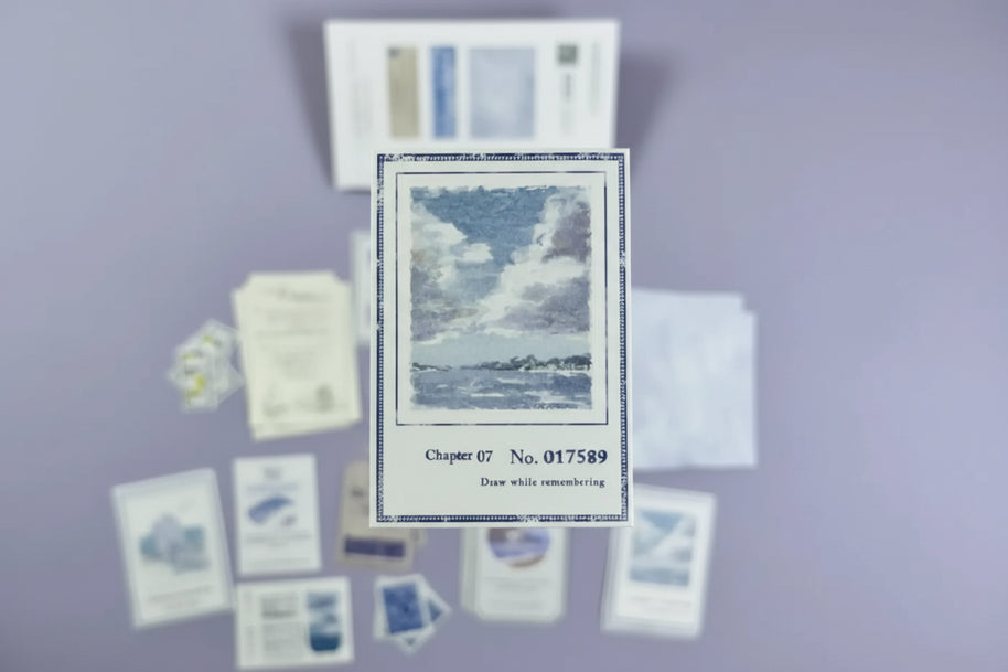 Mind Wave Landscape Flake Stickers: 40-Pack Writable Traveler's Letter Series - Made in Japan Fine Paper