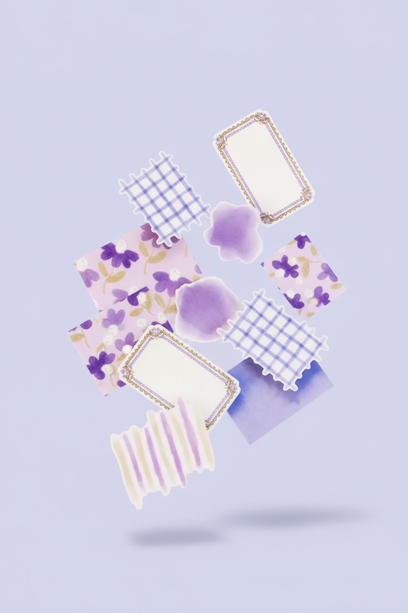 Hocco Watercolor Washi Flake Stickers - Masking Tape Decals