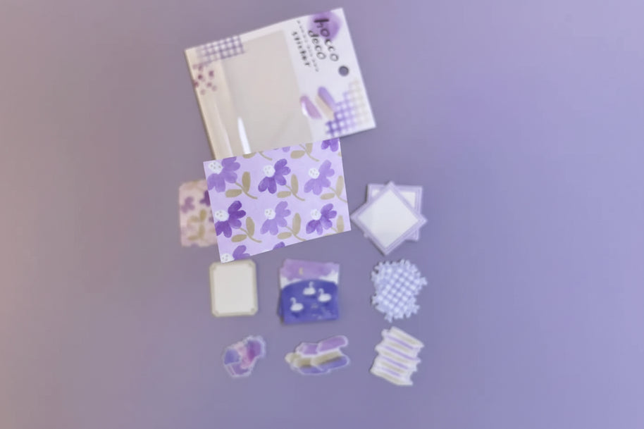 Hocco Watercolor Washi Flake Stickers - Masking Tape Decals