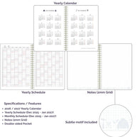 kleid x eric 2026 Ring Diary: B6 Monthly Planner - 2mm Grid Aesthetic White Edition
