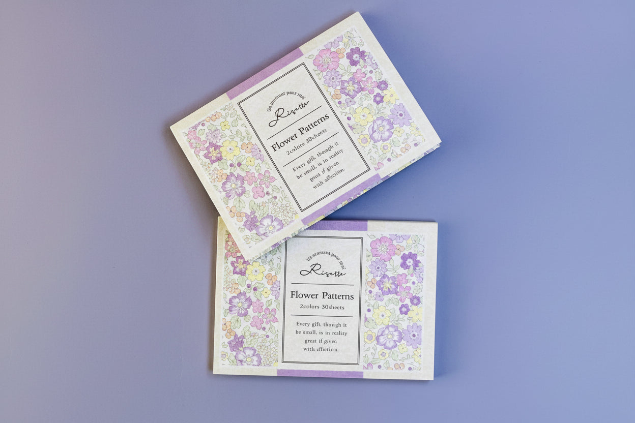 Risette Kofumi-shi Small Note Set: 30 Sheets Adult Floral Stationery - Made in Japan