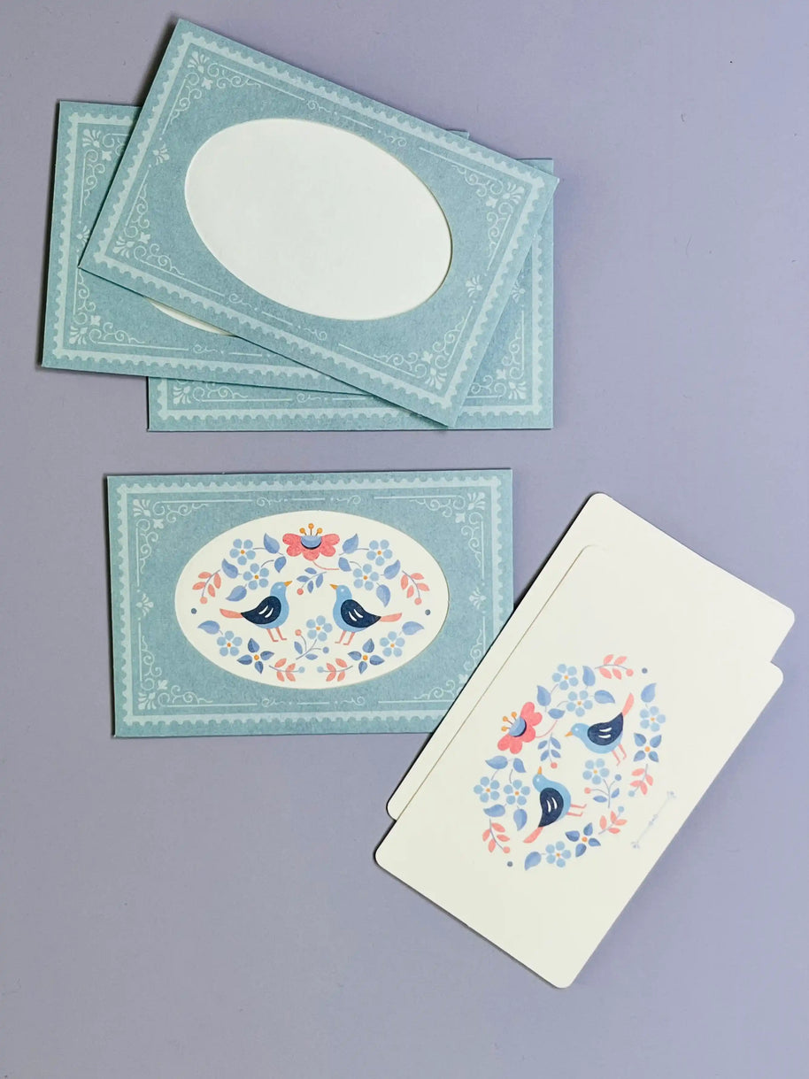 European Antique Market Mini Card Set: Squirrel & Rabbit Die-Cut Window