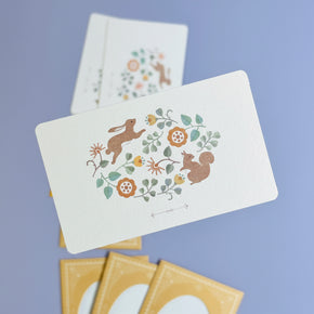 European Antique Market Mini Card Set: Squirrel & Rabbit Die-Cut Window