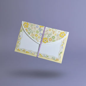 Risette Mini Message Card Set: 5-Pack Floral Die-Cut Cards & Votive Paper Envelopes