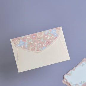 Risette Mini Message Card Set: 5-Pack Floral Die-Cut Cards & Votive Paper Envelopes