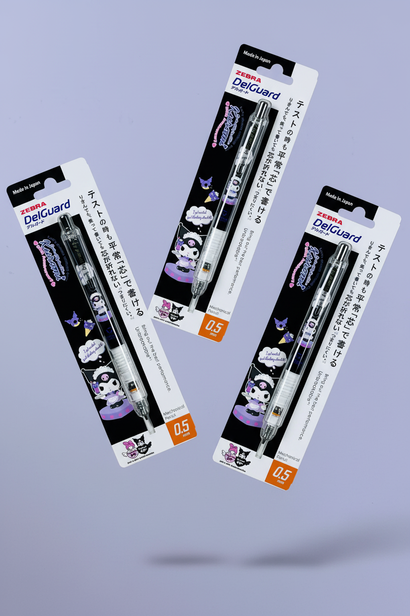 Zebra DelGuard Mechanical Pencil: Kuromi 50th Anniversary Limited Edition - 0.5mm Anti-Break Tech