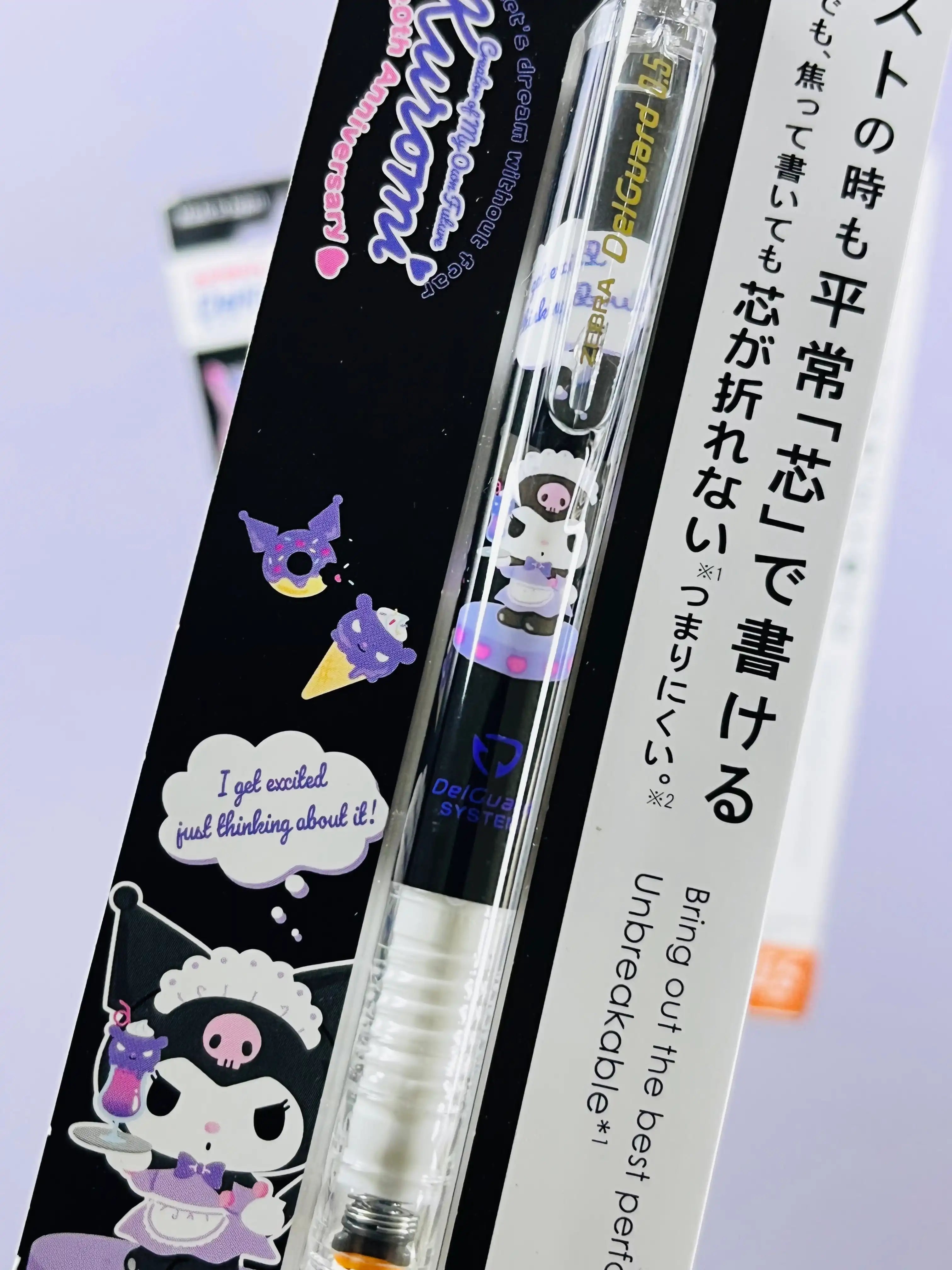 Zebra DelGuard Mechanical Pencil: Kuromi 50th Anniversary Limited Edition - 0.5mm Anti-Break Tech