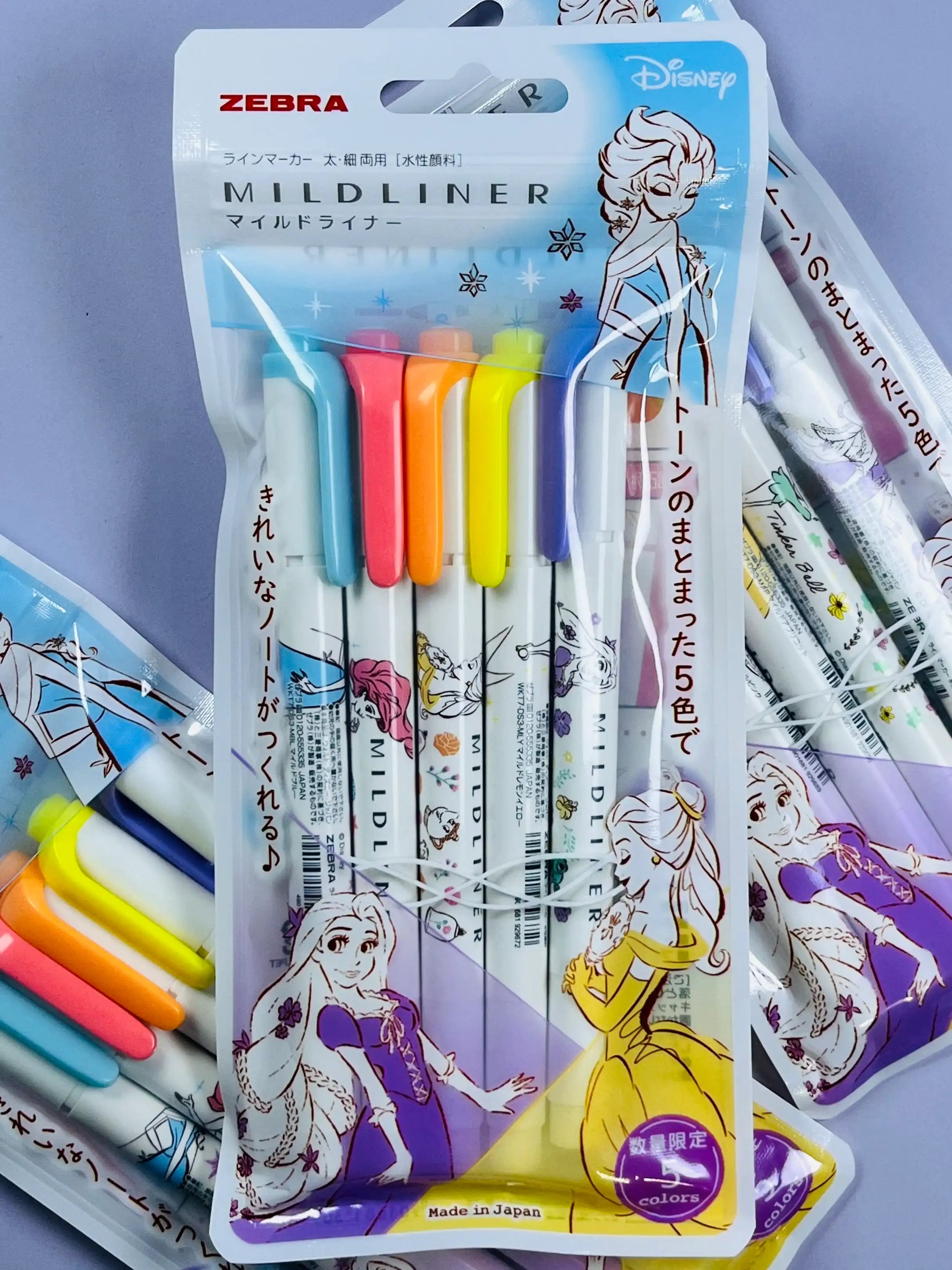 Zebra Mildliner x Disney Princess Limited Edition Set: 5-Pack Dual-Tip Highlighters