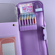 Enyaku Check Alpha Double-Sided Pen Case: Riana Tiara Violet - Secure Hardshell