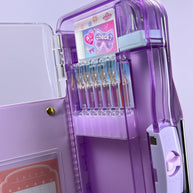 Enyaku Check Alpha Double-Sided Pen Case: Riana Tiara Violet - Secure Hardshell