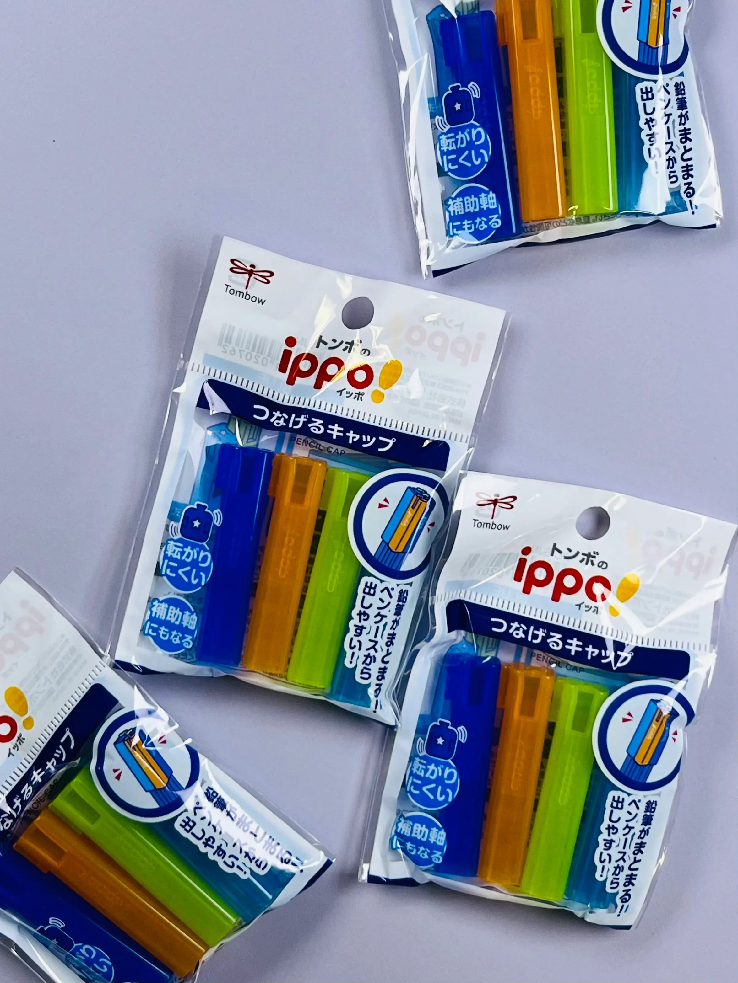 Tombow Pencil Aid Connecting Pencil Caps: 8-Pack Point Protectors - Anti-Roll Design