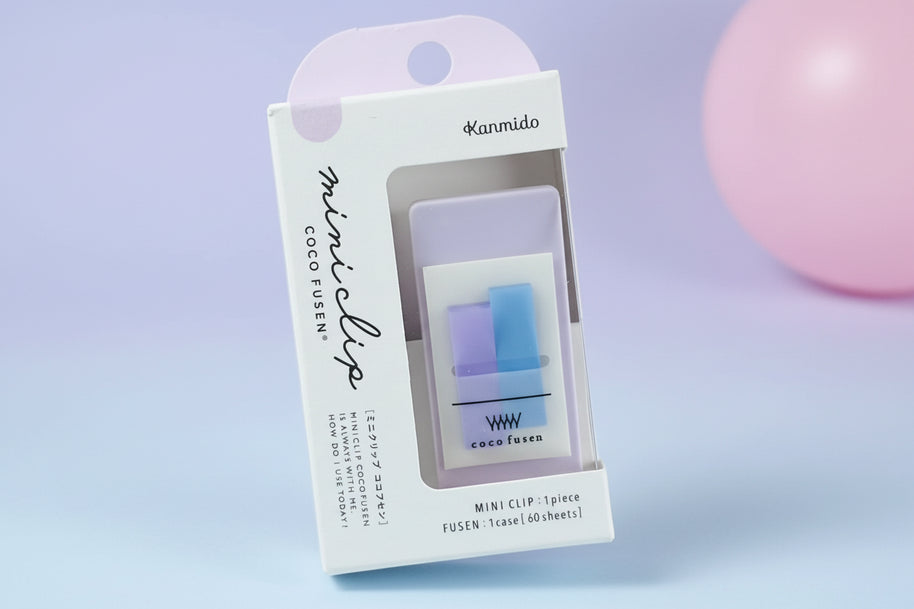 KANMIDO KOKOFUSEN Mini Clip Sticky Notes: Misty Purple Film Index (Portable Planner Clip)