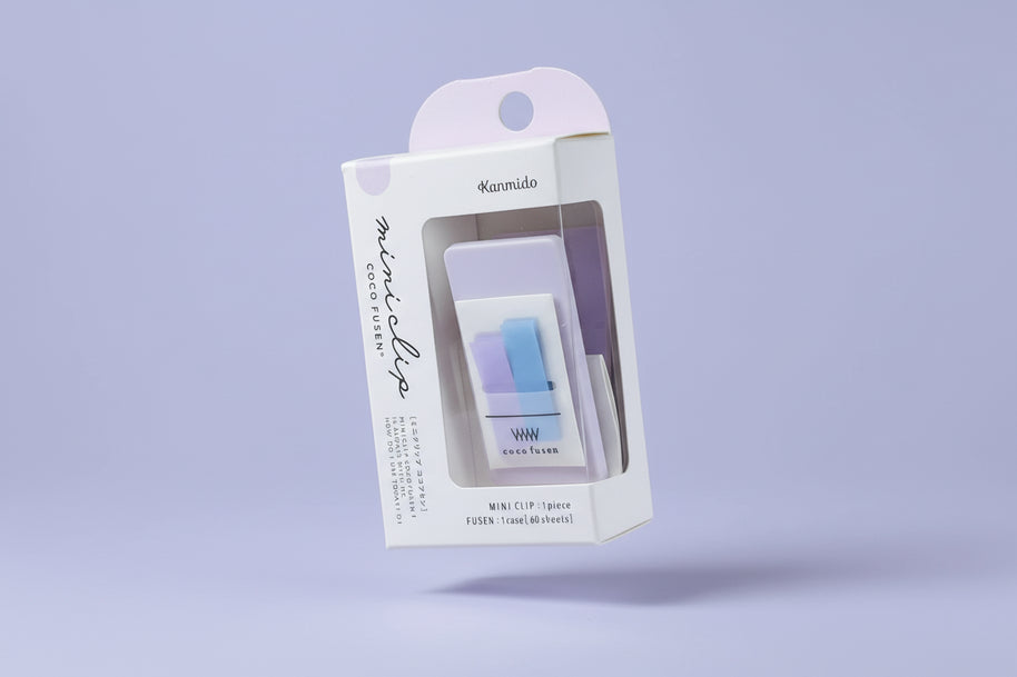 KANMIDO KOKOFUSEN Mini Clip Sticky Notes: Misty Purple Film Index (Portable Planner Clip)