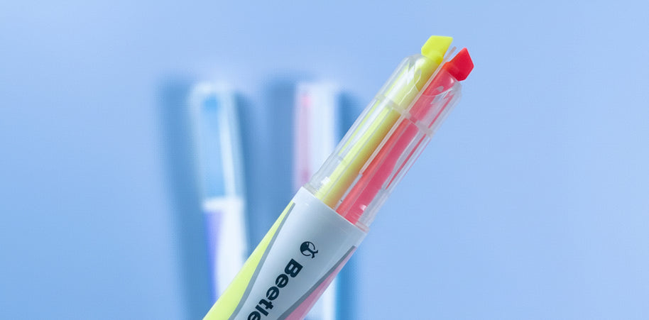 KOKUYO Mark+ Dual Color Highlighter: 2-in-1 Double Pen for Aesthetic Note-Taking