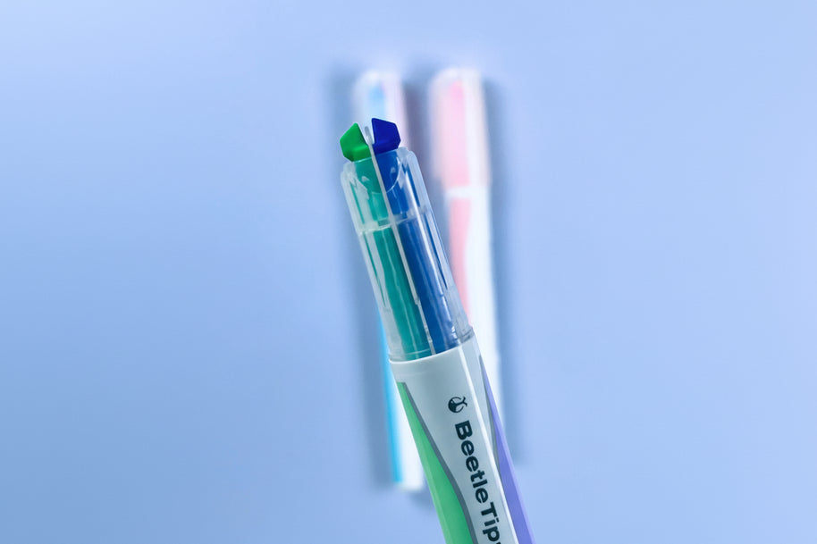 KOKUYO Mark+ Dual Color Highlighter: 2-in-1 Double Pen for Aesthetic Note-Taking