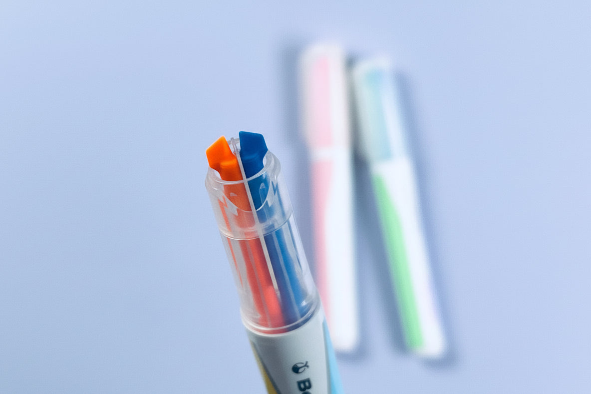 KOKUYO Mark+ Dual Color Highlighter: 2-in-1 Double Pen for Aesthetic Note-Taking