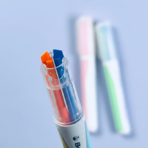KOKUYO Mark+ Dual Color Highlighter: 2-in-1 Double Pen for Aesthetic Note-Taking