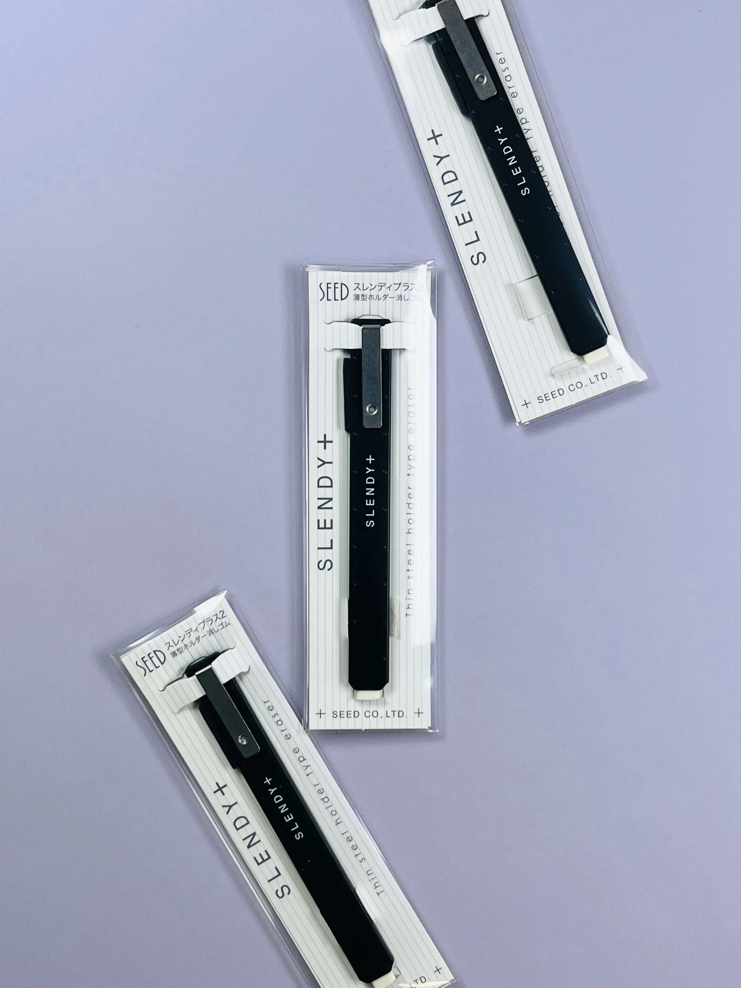 SEED SLENDY+ 2 Slim Eraser: Metal Body Precision Eraser for Planners & Pen Cases